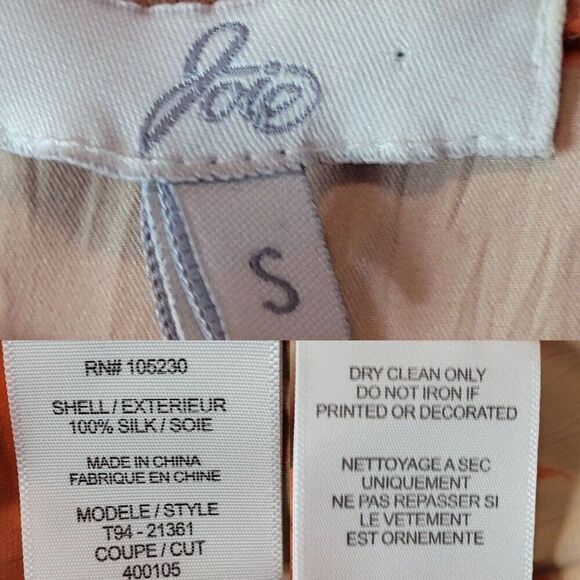 Joie Silk Tank Top Blouse Womens S Orange Tan Tie Dye Stripe Sleeveless Shell - Picture 3 of 10